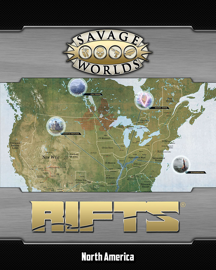 Savage Rifts -  Map: North America & Castle Refuge